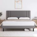 Full Size Platform Bed Frame with Fabric Upholstered Headboard R930