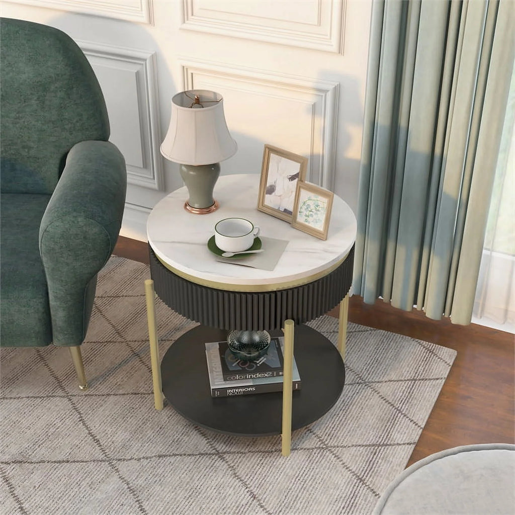 Wood 1-Drawer End Table Set of 2 Q107707