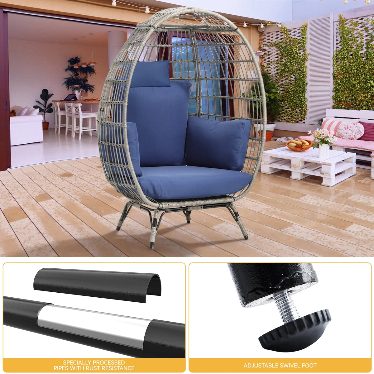 Egg Chair with Cushion Wicker PE Rattan B431868