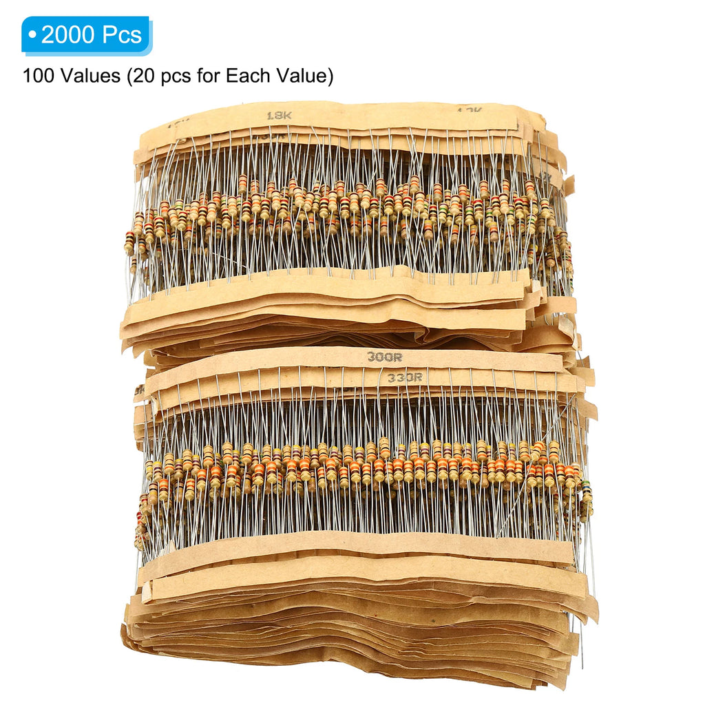 1/4W 5% Carbon Film Resistor Assortment 2000 Pack K249