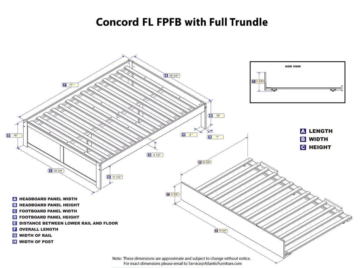 White Full Platform Bed with Trundle G9959