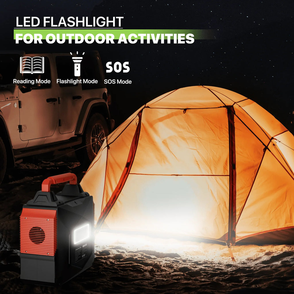 300W Portable Power Station with 100W Foldable Solar Panel, Black X620268