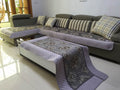 Chenille Quilted Sectional Sofa Slipcover 1pc 35x94" Grey G2894