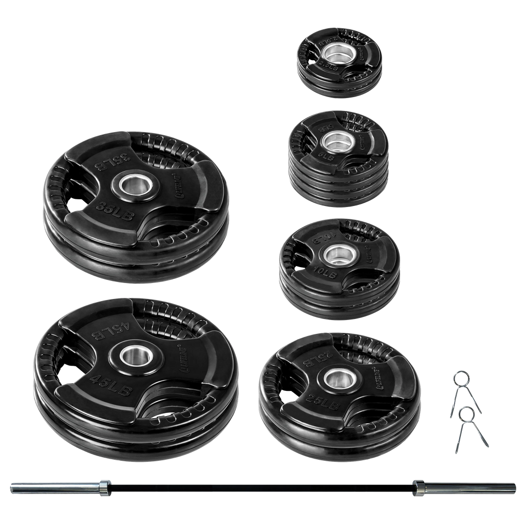 400 LB Olympic Weight Set with Barbell and Clips F90283