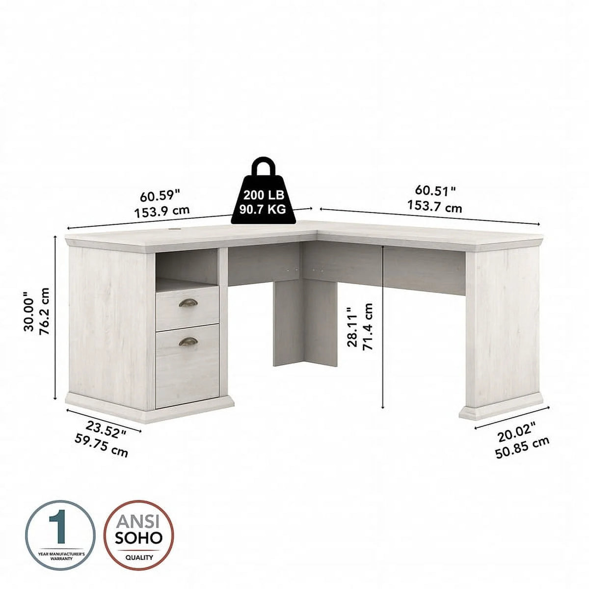 L Shaped Desk with Storage Q46236