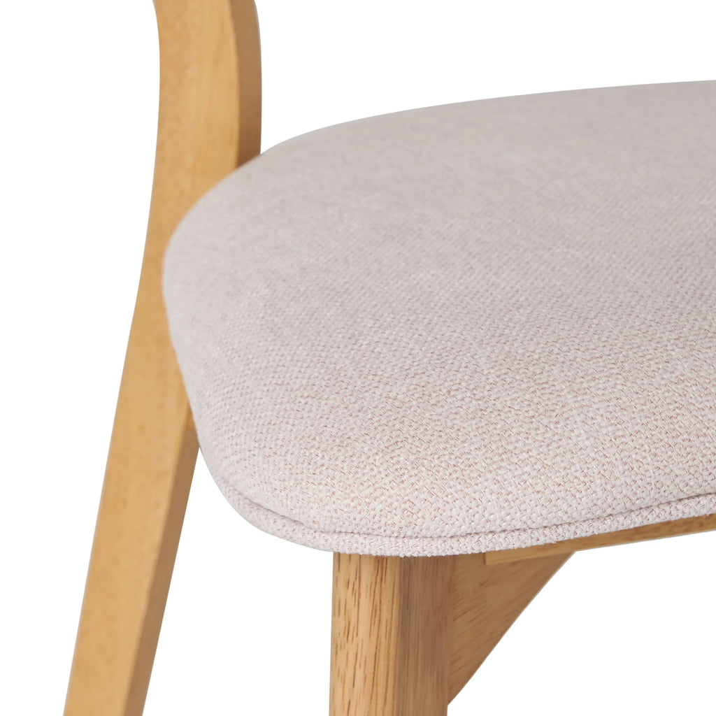 Light Beige Natural Oak Rubberwood Dining Set K7096