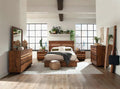 Eastern King Bed Smokey Walnut and Coffee Bean T1723
