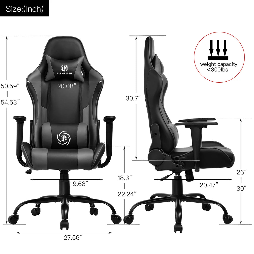 Gray Massage Gaming Chair K306122