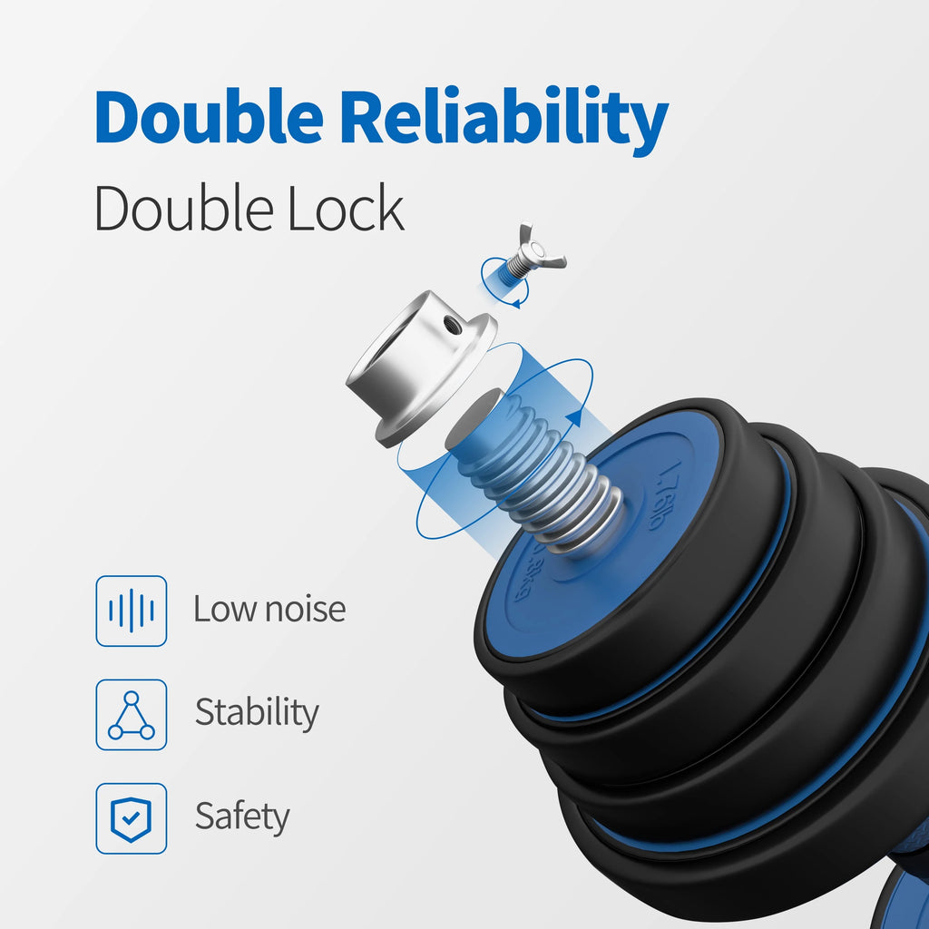 88 Lbs Adjustable Dumbbell Set with Connecting Rod S724936