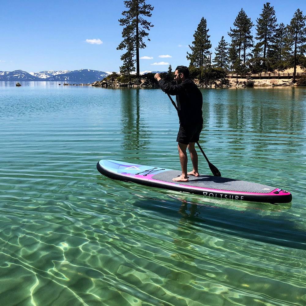 11 Foot Black Inflatable Stand Up Paddle Board Kit with Pump D341