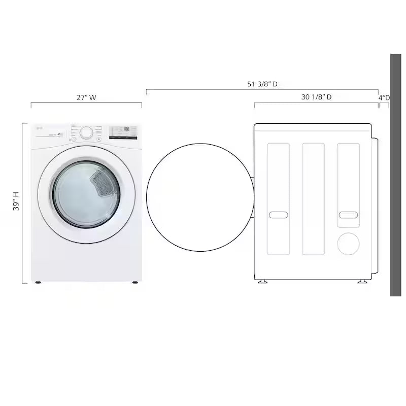 7.4 cu. ft. Vented Stackable Electric Dryer in White A865