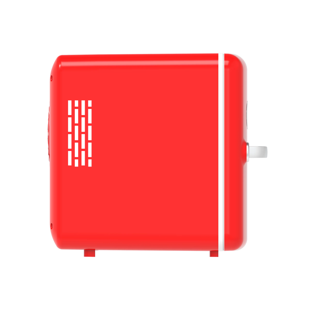 Portable Retro 6-Can Mini Cooler Red D655220