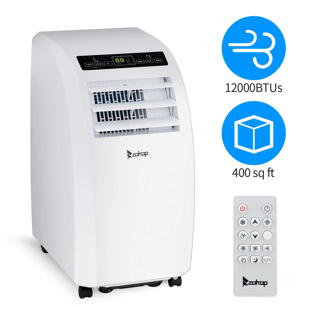 Portable Air Conditioner 7760BTU with Remote Control, White W8470