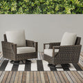 Brown 4 Piece Steel Conversation Set with 2 Swivel Rocker U116720