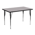 30''w x 48''l Rectangular Grey Thermal Laminate Activity Table X8802