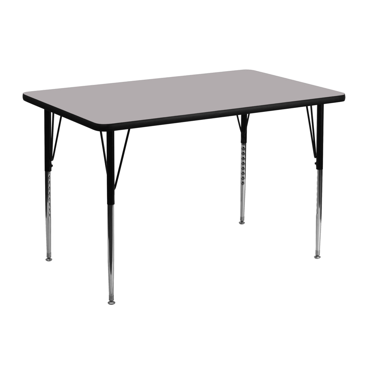 30''w x 48''l Rectangular Grey Thermal Laminate Activity Table X8802