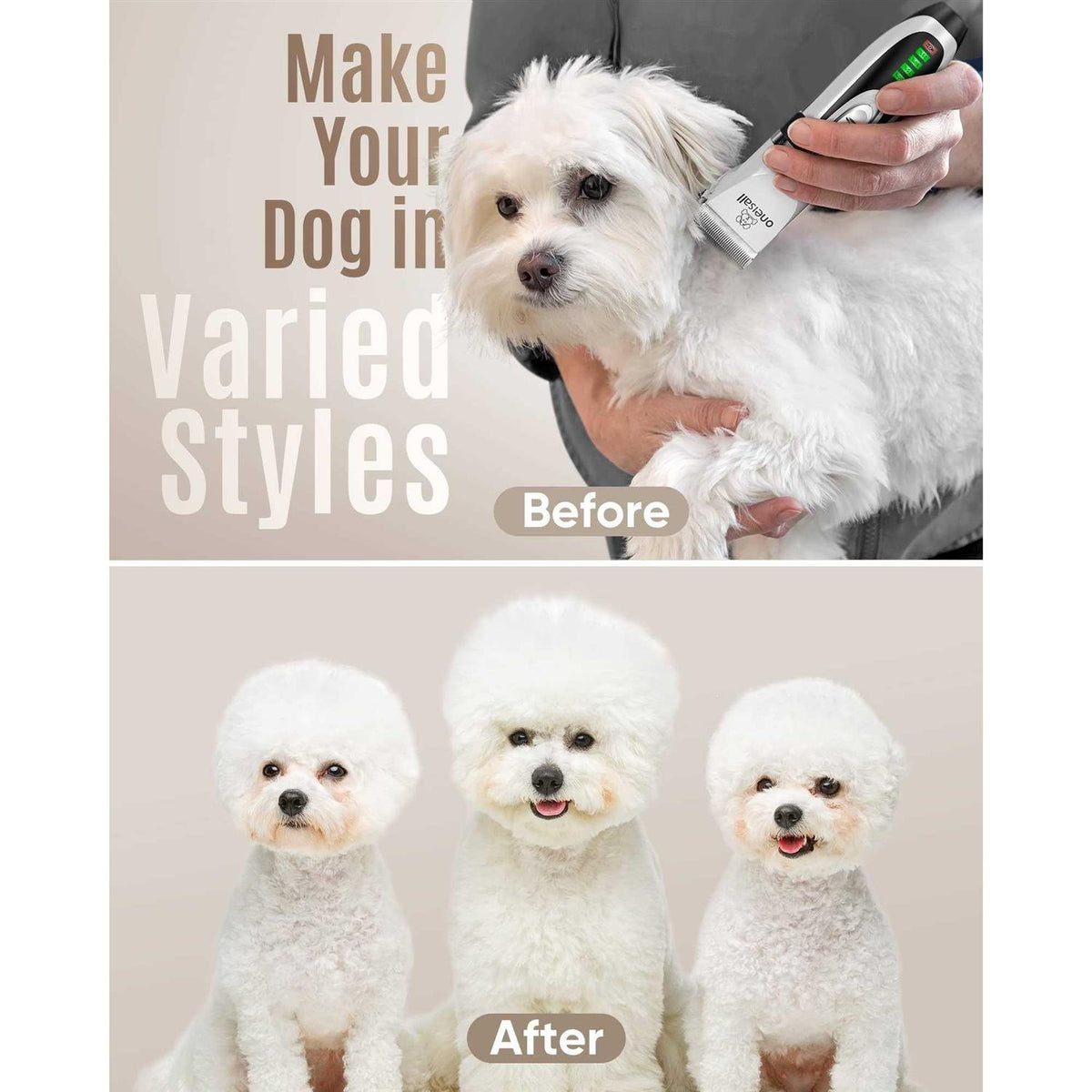 Low Noise 2-Speed Rechargeable Cordless Dog Clippers H34367