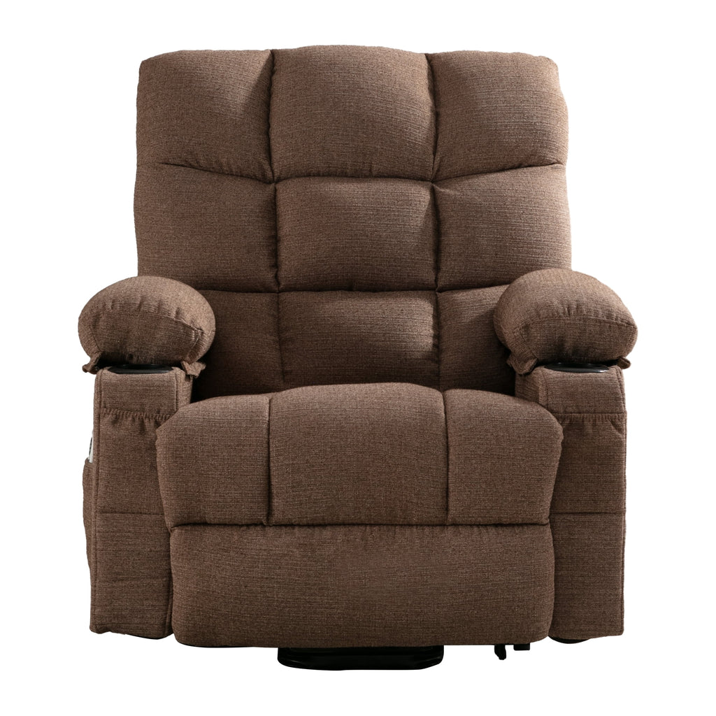 Brown Power Lift Recliner Chair with Massage and Heating O253608