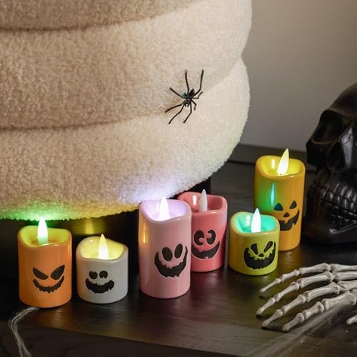 Color Changing Ceramic LED Tealight Candles Set of 6 H95218