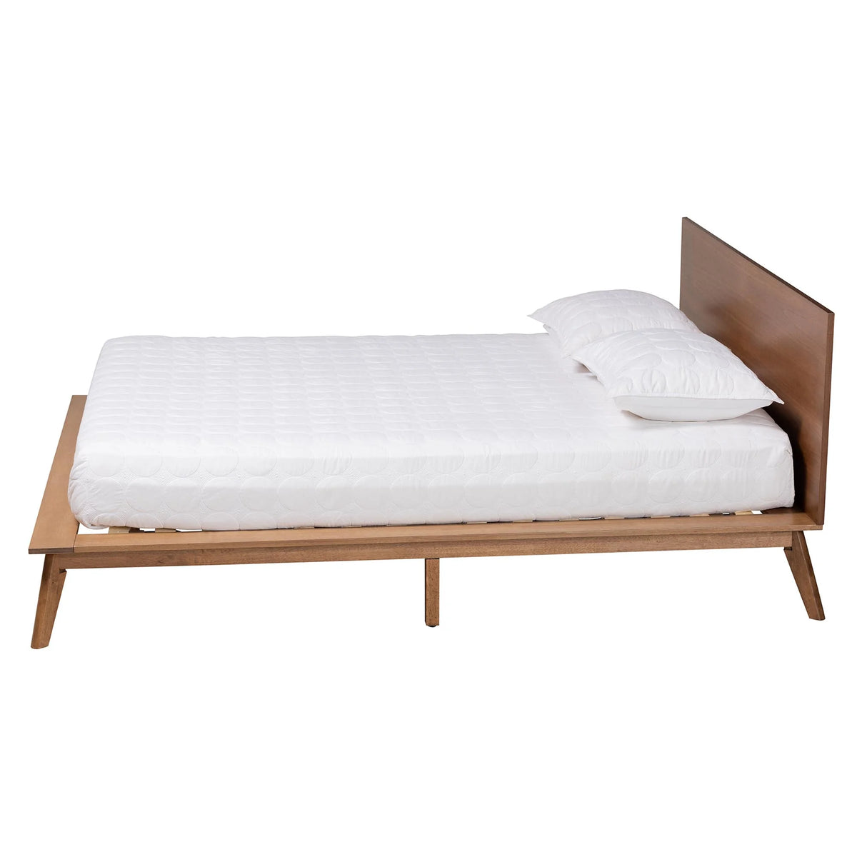 King Size Walnut Brown Wood Platform Bed H7557