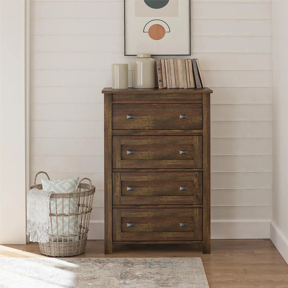 4 Drawer Weathered Oak Dresser T181
