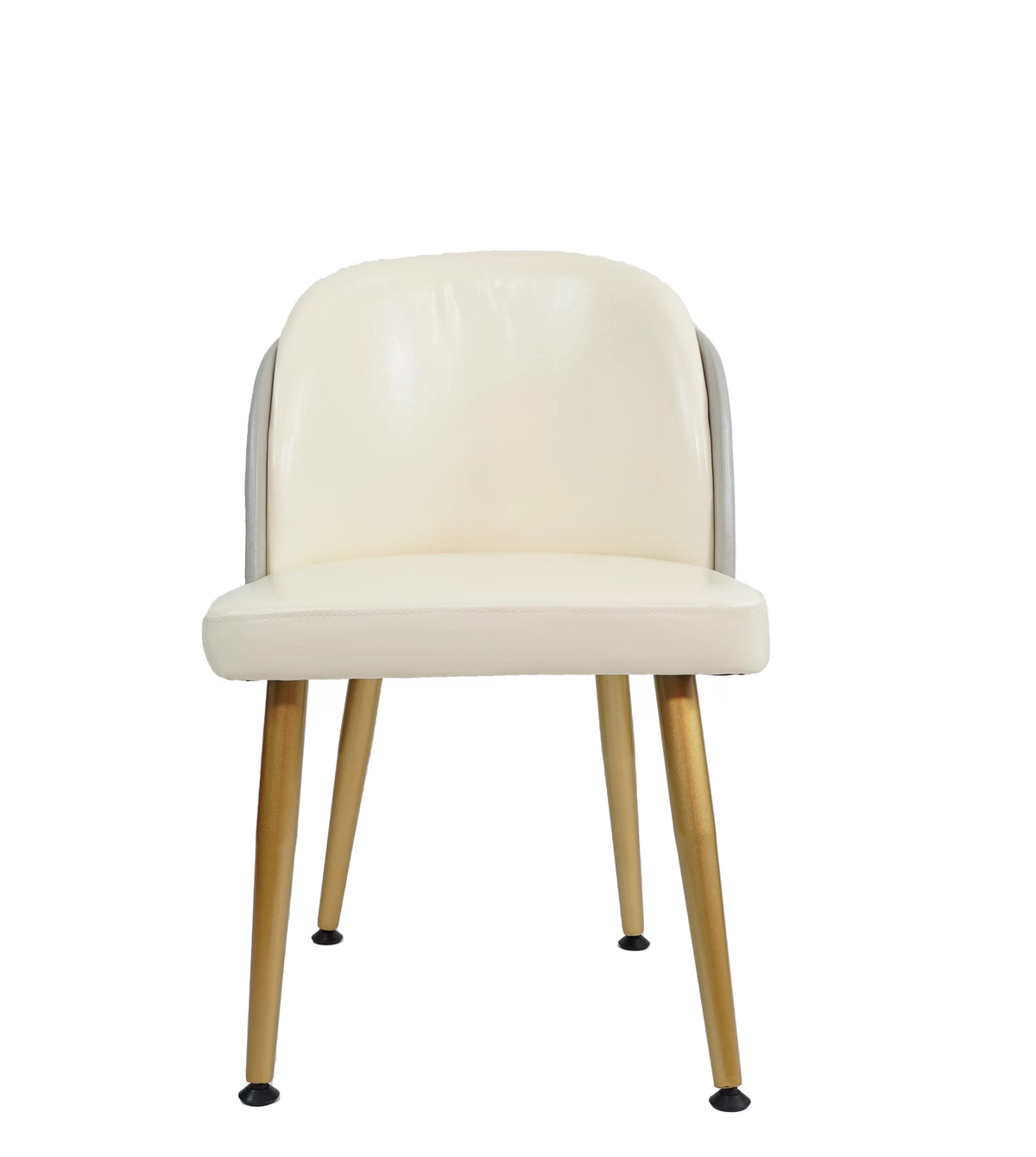 Set of 4 Leather Dining Chairs Metal Legs P214