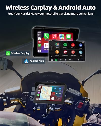 7 inch Motorcycle CarPlay Screen with Dual 2K Cameras O298588