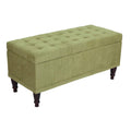 Green Upholstered Storage Ottoman Bench U440